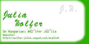 julia wolfer business card